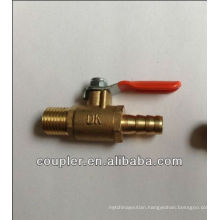 Brass Miniball valve. 1/4" NPT x 1/4" Barb.